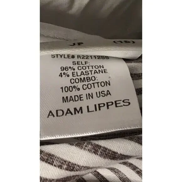 Adam lippes Poplin striped brown short sleeve blouse shirt 12 - Picture 11 of 11